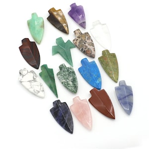 Assorted Lot of Vintage Gemstone Arrow Head Pendants