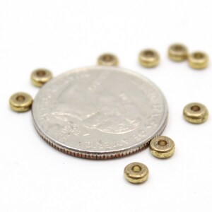 Round Brass Spacer Caps Findings 2x4mm 10pcs image 1