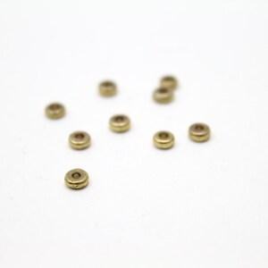 Round Brass Spacer Caps Findings 2x4mm 10pcs image 2