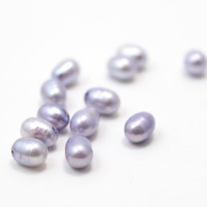 Light Baby Blue/Lavender Color Freshwater Pearls 5x7mm  6 pcs