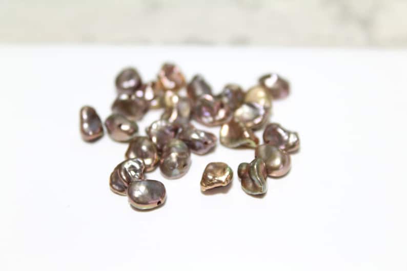 Bronze Freshwater Keshi Pearls 5-9mm 10pcs