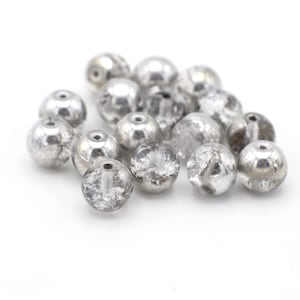 Silver Crystal Ball Beads 8mm 10pcs