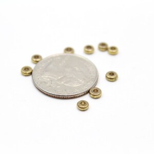 Round Brass Spacer Caps Findings 2x4mm 10pcs image 5