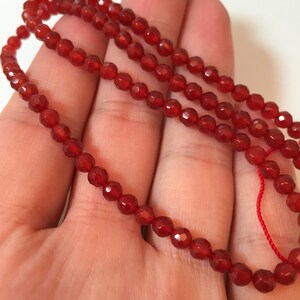 15 Strand of Faceted 4mm Carnelian image 2