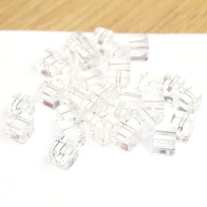 Crystal Clear Vintage Cube Beads 4mm 12pcs