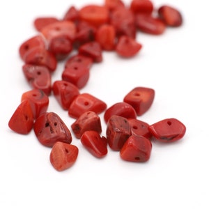 Genuine Red Coral Beads 8-10mm 10pcs