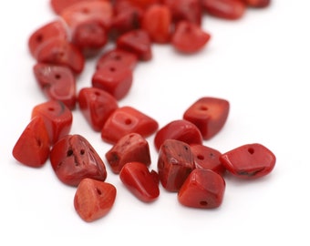 Genuine Red Coral Beads 8-10mm 10pcs