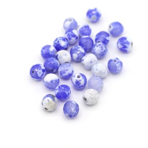 Round Faceted Fire Agate Beads 6mm 12pcs