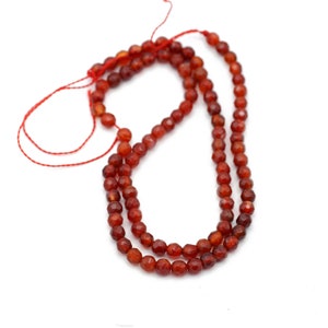 15 Strand of Faceted 4mm Carnelian image 6