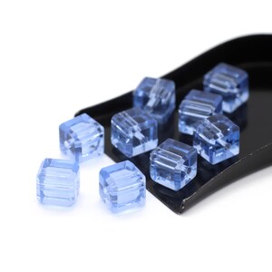 Baby Blue Vintage Cube Beads 8mm 10pcs