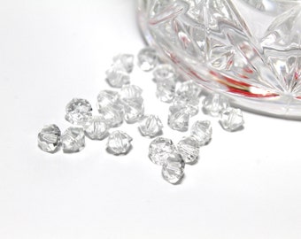 Vintage Unique Bicone Crystals 4x5mm Clear Crystal 24 pieces