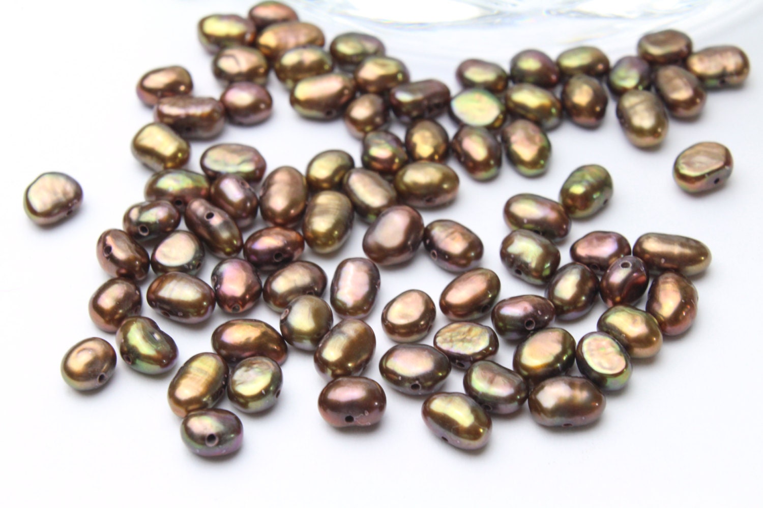 Bronze Freshwater Pellet Pearls: Tiny 4x6mm Beads (12pcs) - Etsy