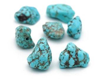 Genuine Turquoise Nuggets Center Drilled 10-20mm 16pcs