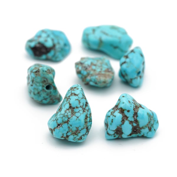 Genuine Turquoise Nuggets Center Drilled 10-20mm 16pcs
