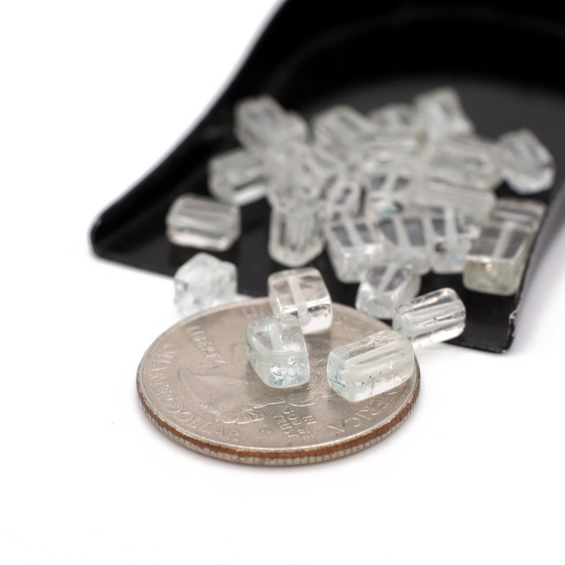 Genuine Natural Rock Crystal Quartz Rectangular Shaped Beads Gemstones 4-8mm 12pcs