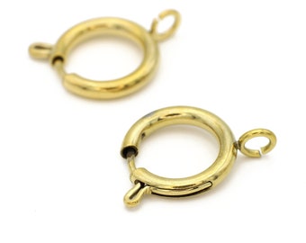 Vintage Extra Large Gold Spring Ring Clasps 18mm 2pcs