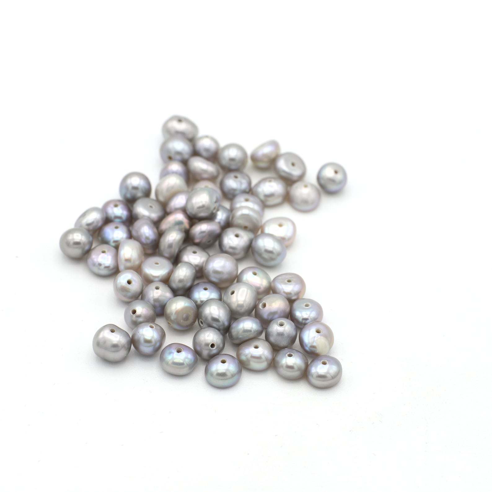 Grey Freshwater Pearls Round Button Shaped Pearls 5mm 10pcs Etsy