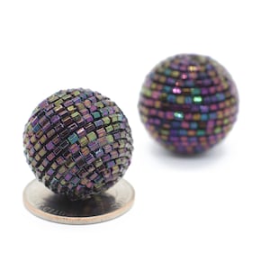 Large Round Beaded Ball Beads 23-24mm 2pcs