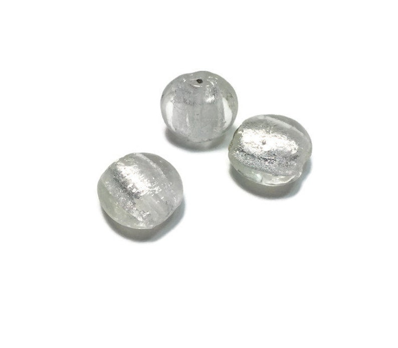 Round Murano Venetian Glass Small Round Puff Beads 20mm 2pcs image 3