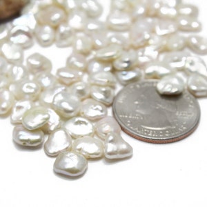 White Freshwater Keshi Pearls 8-10 mm  10pcs