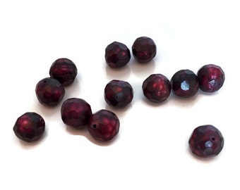 Faceted Red Freshwater Pearls 8mm 10pcs