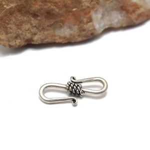 Sterling Silver S Hook with Bali Style Design 22mm