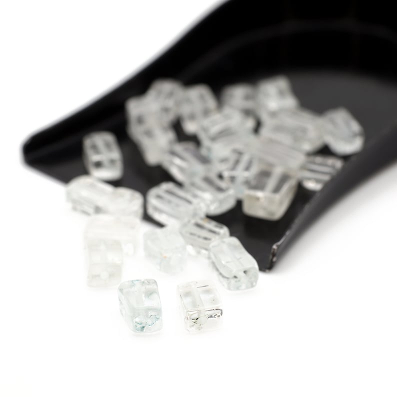 Genuine Natural Rock Crystal Quartz Rectangular Shaped Beads Gemstones 4-8mm 12pcs