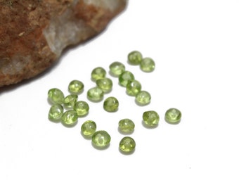 Genuine Green Peridot Donut Shaped Stones Approx. 4mm 12pcs