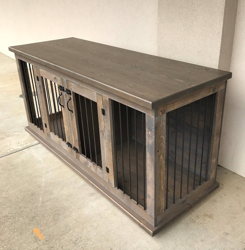 Dog Crate Furniture Pet Furniture Custom Dog House Wood Dog Etsy