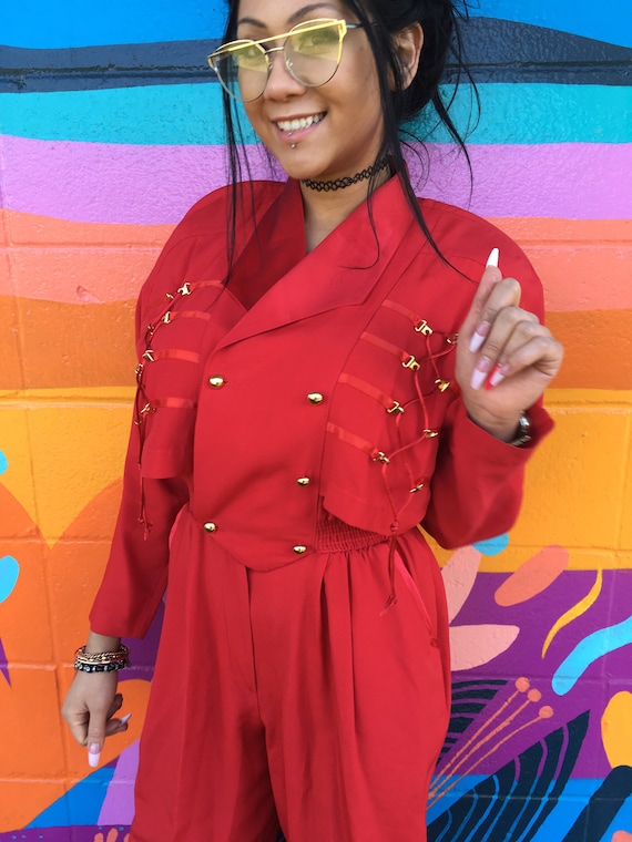 Red vintage jumpsuit