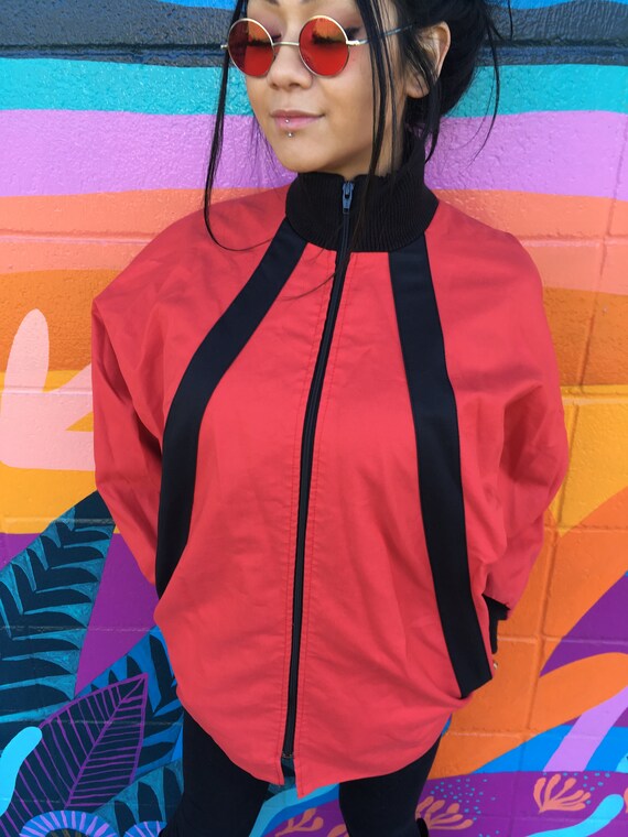 Red 80's bomber jacket