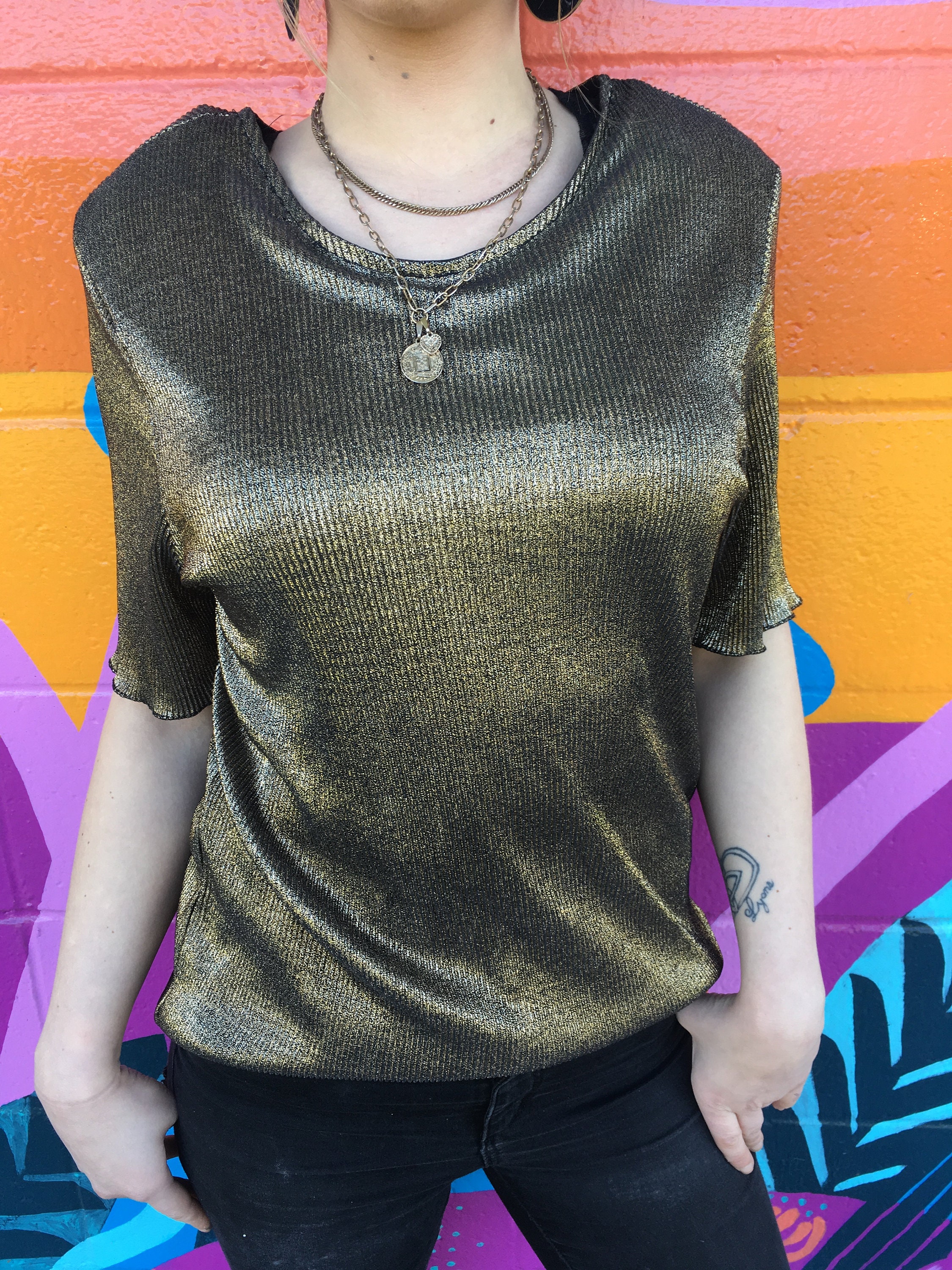 Womens gold top Etsy