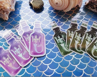 Skeleton Mermaid Rum Hologram Sticker