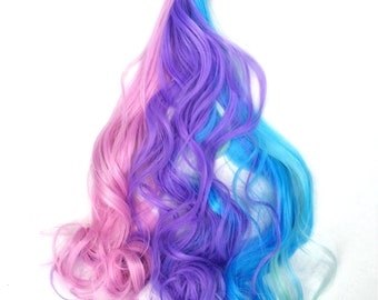 Pastel Rainbow tail Celestia Unicorn Pony Horse mlp Tail  Costume MLP mint, blue, pink, light purple, my little pony cosplay