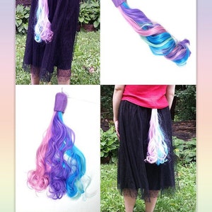Pastel Rainbow tail Celestia Unicorn Pony Horse mlp Tail  Costume MLP mint, blue, pink, light purple, cosplay
