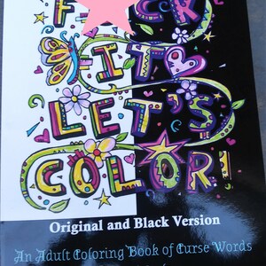 Swear word coloring book curse word big white elephant pages cuss word print printed book, art therapy adult coloring, sweary, gift,funny