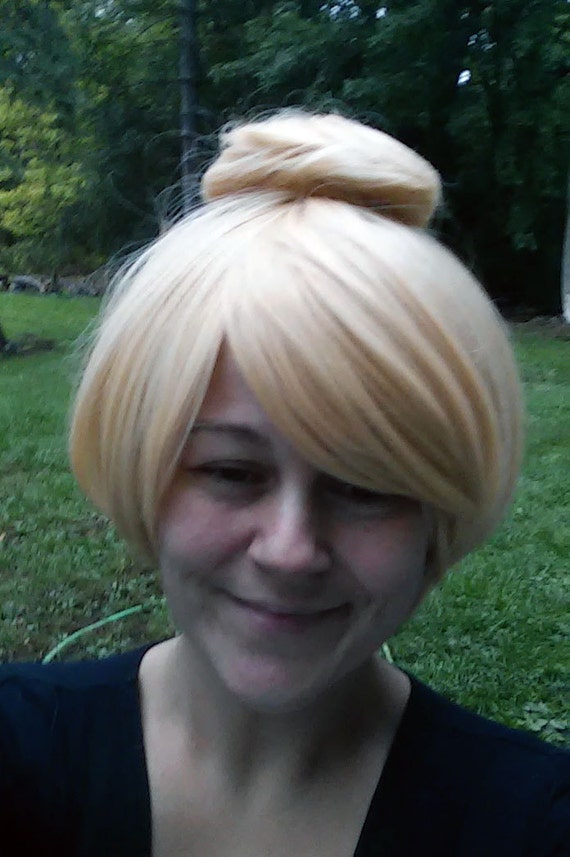 Perruque de la f e Clochette f e perruque blonde Bob perruque