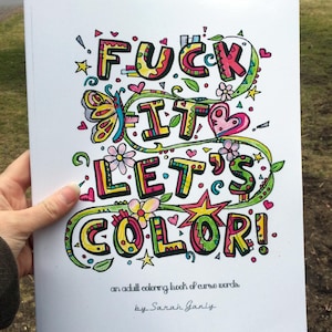 Sale Swear word coloring book curse word 24 pages cuss word print printed book, art therapy adult coloring, sweary, gift, cuss, funny