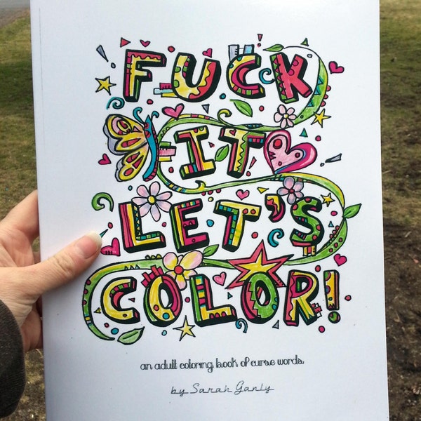 Sale Swear word coloring book curse word 24 pages cuss word print printed book, art therapy adult coloring, sweary, gift, cuss, funny