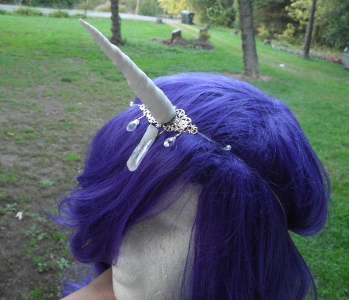 Unicorn Horn Headband White Silver Floating Halloween | Etsy
