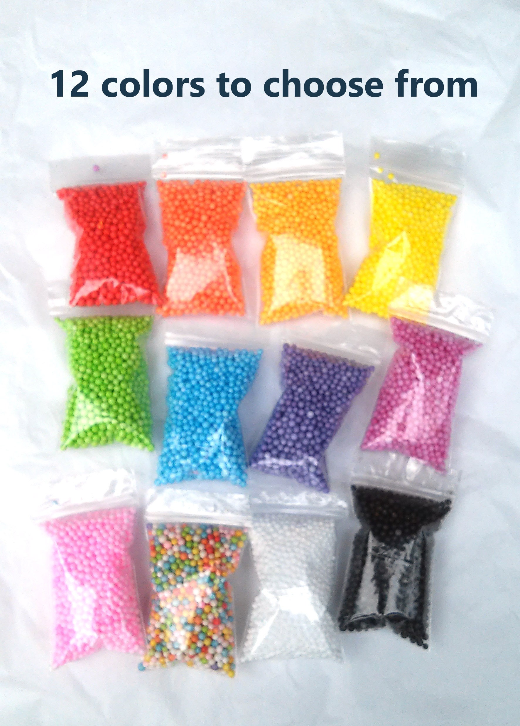 Small Bright Foam Beads | Slime DIY craft | Cheap Bulk
