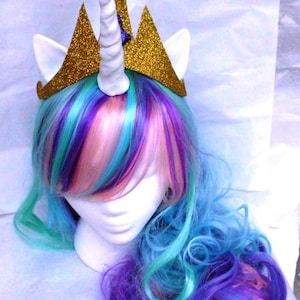 Unicorn Wig, Unicorn Costume, Princess Celestia, no crown included MLP Costume, my little pony cosplay Pony, Unicorn Wig, Unicorn Costume