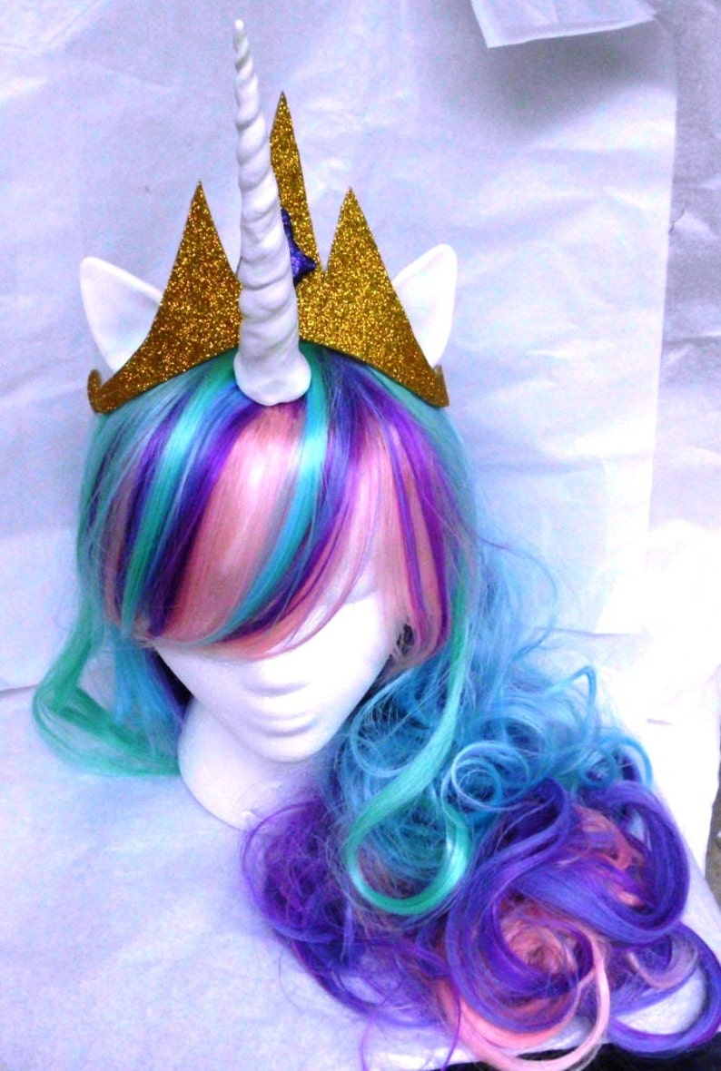 Unicorn Wig, Pastel Rainbow, Princess Celestia,Costume Hair, MLP My Little Pony , my little pony cosplay Pony, Unicorn Wig, Unicorn Costume, image 2