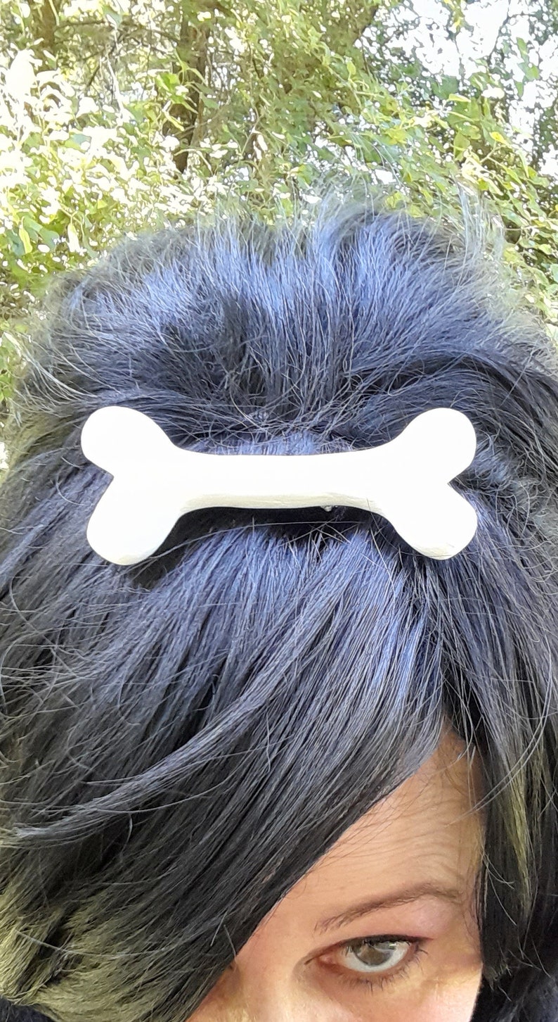 Big Bone Hair Clip, Cave Woman Costume. Bone, Hair, Accessory, Pebbles, Goth, Kawaii image 4