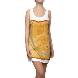 Toast Dress, Bread Costume, Funny Costume, Halloween Outfit, Breakfast Group, Sandwich Shirt Dress, Minimalist Food Cosplay, Racerback Dress