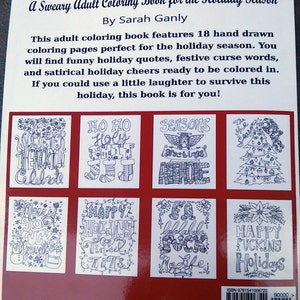 Holiday swear word coloring book Sweary Christmas Physical Book Hard Copy White elephant curse cuss adult host gift gag gift funny gift image 2