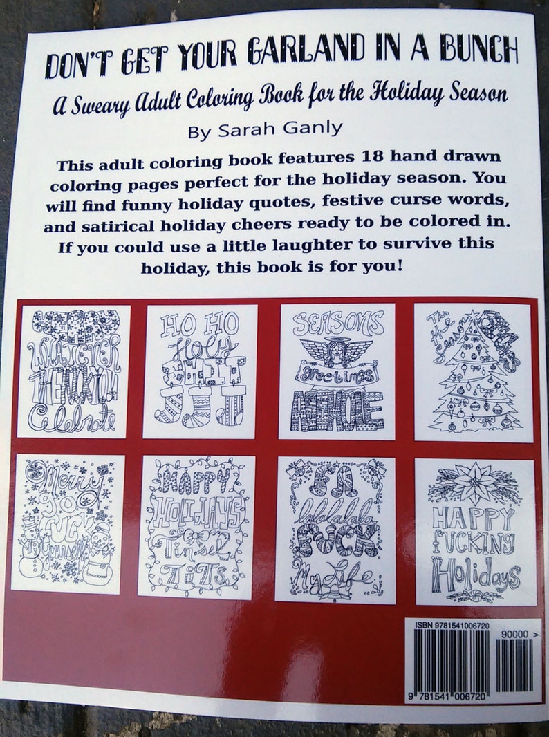 Holiday swear word coloring book Sweary Christmas Physical Book Hard Copy White elephant curse cuss adult host gift gag gift funny gift image 2