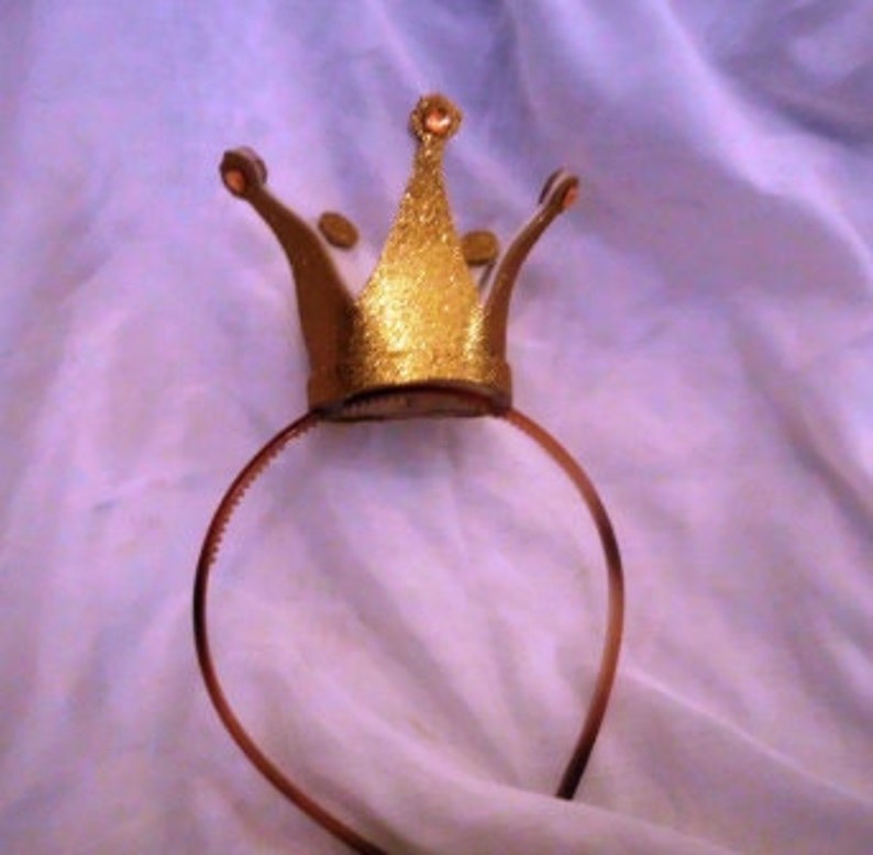 Gold Crown Mini Queen Of Hearts Tiny Princess Headband Etsy