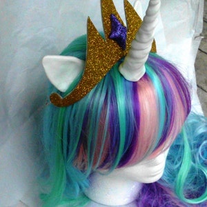 Unicorn Wig, Pastel Rainbow, Princess Celestia,Costume Hair, MLP My Little Pony , my little pony cosplay Pony, Unicorn Wig, Unicorn Costume, image 3