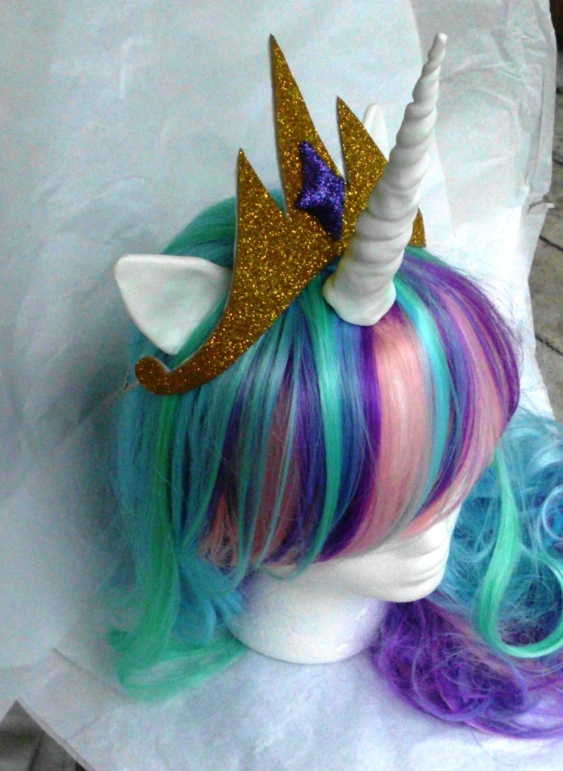 Unicorn Wig, Pastel Rainbow, Princess Celestia,Costume Hair, MLP My Little Pony , my little pony cosplay Pony, Unicorn Wig, Unicorn Costume, image 3